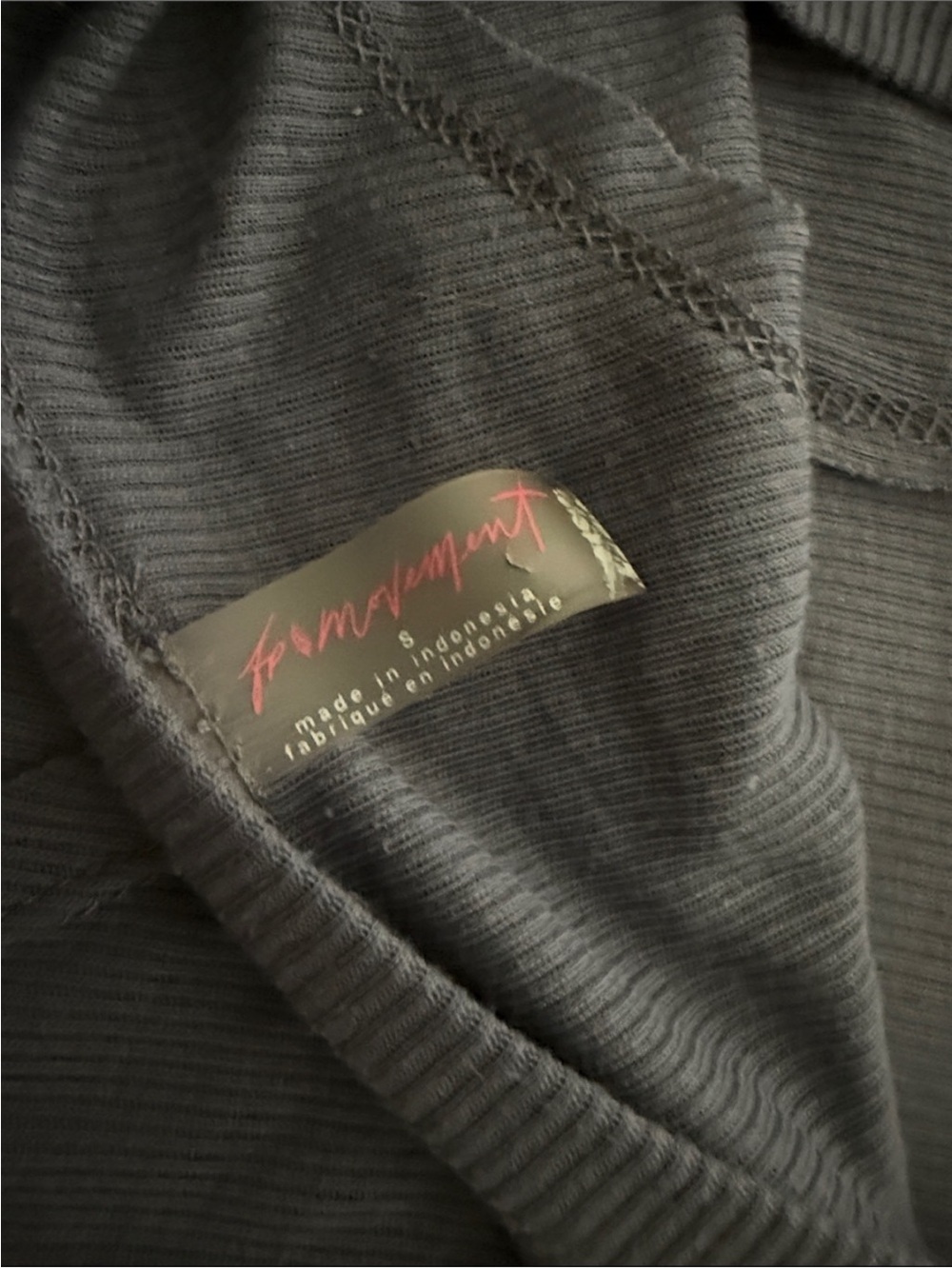 FP Movement by Free People Long Sleeve Ribbed Top in Slate Blue w Cutout Back - Picture 2 of 3